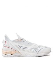Mizuno Buty halowe Wave Mirage 5 X1GB2350 Biały. Białe buty treningowe Mizuno, bez wzorów, ze skóry, bez zapięcia. Za 489.99 zł.