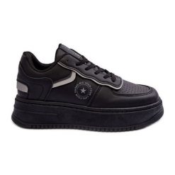 Damskie Buty Sportowe Sneakersy Big Star MM274232 Czarne. Czarne buty treningowe bez wzorów, z gumy, bez zapięcia. Za 246.96 zł.