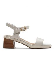 Clarks Skórzane sandały "Jaylan Ray" w kolorze jasnoszarym na obcasie rozmiar: 41. Szare sandały Clarks, bez wzorów, z otwartym noskiem, bez obcasa, na koturnie, bez zapięcia. Za 189.74 zł.