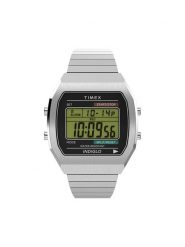 Timex Zegarek T80 TW2W47700 Srebrny. Szare, cyfrowe zegarki Timex, srebrne. Za 369.99 zł.