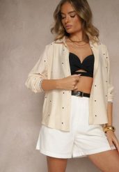 Beżowa Koszula z Wiskozy w Serca Koliselle. Brązowe koszule Renee, l, bez wzorów, z wiskozy, eleganckie, bez kołnierzyka, bez ramiączek. W wyprzedaży za 75.99 zł.