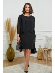 Curvy Lady Sukienka w kolorze czarnym rozmiar: 44/46. Czarne sukienki Curvy Lady, bez wzorów, klasyczne, bez kołnierzyka, bez ramiączek, mini. Za 155.95 zł.