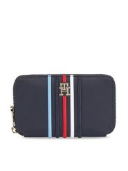 Tommy Hilfiger Portfel Poppy Large Za Corp AW0AW16018 Granatowy. Niebieskie portfele Tommy Hilfiger, bez wzorów, ze skóry. Za 169.99 zł.