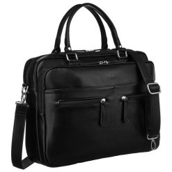 Torba na laptopa Peterson PTN LAP-1508 czarna. Czarne torby na laptopa Peterson, bez wzorów, ze skóry ekologicznej, na ramię. Za 169.99 zł.