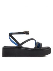 Tommy Hilfiger Sandały Th Strap Platform FW0FW07728 Czarny. Czarne sandały Tommy Hilfiger, bez wzorów, ze skóry, bez obcasa, na koturnie, bez zapięcia. Za 569.99 zł.