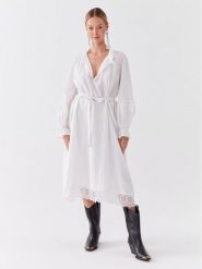 Zadig&Voltaire Sukienka codzienna Rada WWDR01201 Biały Regular Fit. Białe sukienki Zadig&Voltaire, na co dzień, m, bez wzorów, z bawełny, bez kołnierzyka, bez ramiączek, proste. Za 1,739.00 zł.