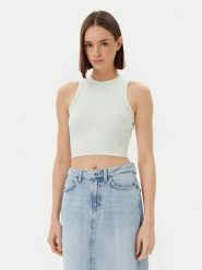 Guess Top V3GP19 K8RT2 Écru Slim Fit. Topy Guess, s, z aplikacjami, z wiskozy, bez kołnierzyka, bez ramiączek. Za 89.99 zł.