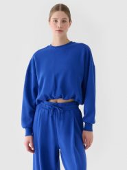 4F Bluza dresowa nierozpinana bez kaptura damska - niebieska L. Niebieskie bluzy 4f, l, bez wzorów, z bawełny, bez kaptura. W wyprzedaży za 69.99 zł.