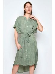H.H.G. Sukienka w kolorze khaki rozmiar: L. Brązowe sukienki H.H.G., na co dzień, l, bez wzorów, z wiskozy, bez kołnierzyka, bez ramiączek, midi, proste. Za 141.19 zł.