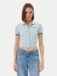 Guess Jeans Kardigan W5GR03 Z3HO2 Błękitny Regular Fit. Niebieskie swetry Guess Jeans, s, z aplikacjami, z jeansu, bez ramiączek. Za 279.99 zł.