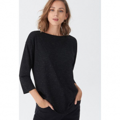 Bluzka oversize z metalizowanym włóknem - Czarny. Bluzki marki House. Za 45.99 zł.