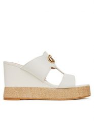 Liu Jo Klapki Karen 08 SA5043 P0102 Biały. Białe klapki Liu Jo, bez wzorów, ze skóry, bez obcasa, bez zapięcia. Za 509.99 zł.