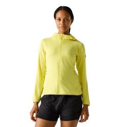 Damska Bluza Polarowa Huntdale Fleece Jacket. Żółte bluzy z kapturem Regatta, na zimę, l, bez wzorów, z elastanu, z kapturem, trekkingowe. Za 161.99 zł.