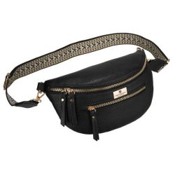 Czarna saszetka damska ze skóry ekologicznej, jednokomorowa Peterson PTN MIS-15. Czarne nerki i saszetki Peterson, bez wzorów, ze skóry ekologicznej, bez dodatków. Za 74.99 zł.