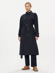 Tommy Hilfiger Trencz WW0WW38947 Granatowy Regular Fit. Niebieskie płaszcze Tommy Hilfiger, bez wzorów, z bawełny, bez kaptura. Za 2,649.00 zł.