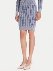 Guess Spódnica mini W5YD68 Z3OU0 Niebieski Regular Fit. Niebieskie spódnice Guess, xxl, z aplikacjami, z bawełny, mini. Za 279.99 zł.