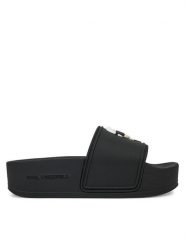 KARL LAGERFELD Klapki Kondo Maxi KL80805A Czarny. Czarne klapki KARL LAGERFELD, bez wzorów, z tworzywa sztucznego, bez obcasa, bez zapięcia. Za 309.99 zł.