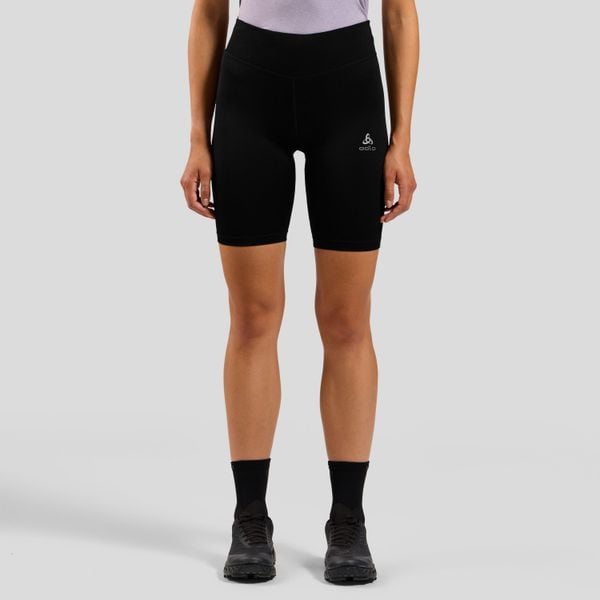 Legginsy krótkie do biegania damskie Odlo ESSENTIAL. Czarne legginsy ODLO, bez wzorów, sportowe, krótkie. Za 239.99 zł.