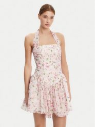 BARDOT Sukienka koktajlowa 59743DB Różowy Regular Fit. Czerwone sukienki Bardot, bez wzorów, z syntetyku, wizytowe, bez kołnierzyka, bez ramiączek. Za 529.99 zł.