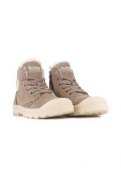 Buty sportowe Sneakersy damskie, Palladium Pampa Hi Zip WL. Brązowe buty treningowe Palladium, na zimę, bez wzorów, z materiału, bez zapięcia, trekkingowe. Za 634.00 zł.