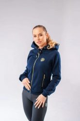 Bluza jeździecka Josie. Niebieskie bluzy JD ATTACK, l, bez wzorów, z bawełny, bez kaptura, do jazdy konnej. Za 332.05 zł.