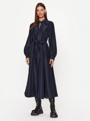 Samsøe Samsøe Sukienka codzienna Karookhi F23300050 Granatowy Regular Fit. Niebieskie sukienki Samsøe & Samsøe, na co dzień, xs, bez wzorów, z lyocellu, bez kołnierzyka, bez ramiączek, proste. Za 579.99 zł.