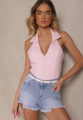 Niebieskie Szorty Jeansowe z Bawełny Ozdobione Cyrkoniami Folisca. Niebieskie szorty Renee, z aplikacjami, z bawełny, eleganckie. W wyprzedaży za 75.99 zł.