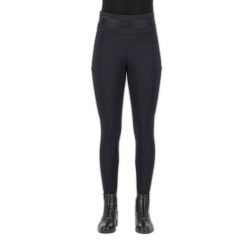 Damskie legginsy jeździeckie z pełną przyczepnością Euro-Star Impress. Czarne legginsy EURO-STAR, bez wzorów, z elastanu, retro, długie. Za 518.50 zł.