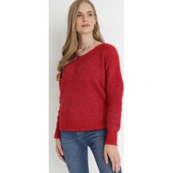 Bordowy Sweter z Błyszczącą Nitką Anosha. Czerwone swetry Born2be, s, z aplikacjami, z dzianiny, klasyczne, bez ramiączek. W wyprzedaży za 71.99 zł.