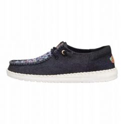 HEYDUDE Damskie Mokasyny Wendy Funk Crafted Tweed. Białe mokasyny Hey dude, bez wzorów, z materiału. Za 249.00 zł.