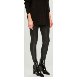 Answear - Legginsy. Czarne legginsy ANSWEAR, bez wzorów, z dzianiny. W wyprzedaży za 39.90 zł.