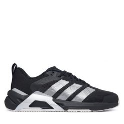 Buty na siłownię adidas. Czarne buty treningowe adidas, bez wzorów, bez zapięcia, na fitness i siłownię. Za 399.99 zł.