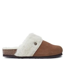 Kapcie Genuins. Brązowe kapcie Genuins, bez wzorów. Za 149.99 zł.