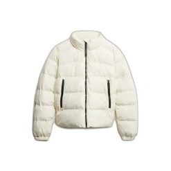 Damska kurtka puchowa Superdry Sports. Białe kurtki Superdry, bez wzorów, z puchu, bez kaptura. W wyprzedaży za 474.00 zł.