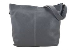 Listonoszka skórzana BARBERINI'S szara 12-3. Szare shopper bag Barberinis, bez wzorów, ze skóry, biznesowe, duże, bez dodatków. Za 199.99 zł.