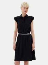 KARL LAGERFELD Sukienka codzienna A2W13038 Czarny Regular Fit. Czarne sukienki KARL LAGERFELD, na co dzień, l, bez wzorów, z bawełny, bez kołnierzyka, bez ramiączek, proste. Za 489.99 zł.