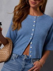 Milan Kiss Kardigan w kolorze niebieskim rozmiar: XL. Niebieskie swetry Milan Kiss, xl, bez wzorów, z bawełny, bez ramiączek. Za 148.61 zł.