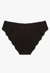 Czarne Bezszwowe Majtki Figi w Geometryczny Wzór Vivalisa. Czarne figi Born2be, bez wzorów. Za 12.99 zł.