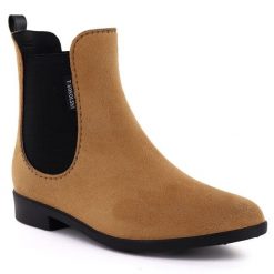 Kalosze damskie sztyblety camel T.Sokolski FLU KAL23-11. Brązowe kalosze T.Sokolski, bez wzorów, z gumy, bez zapięcia. Za 99.99 zł.