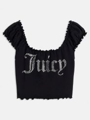 Juicy Couture Top w kolorze czarnym rozmiar: XL. Czarne topy Juicy Couture, xl, bez wzorów, bez kołnierzyka, bez ramiączek. Za 95.95 zł.