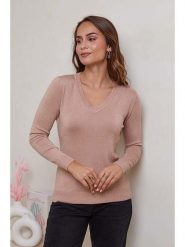 Soft Cashmere Sweter w kolorze karmelowym rozmiar: 38/40. Brązowe swetry Soft Cashmere, bez wzorów, klasyczne, bez ramiączek. Za 87.61 zł.