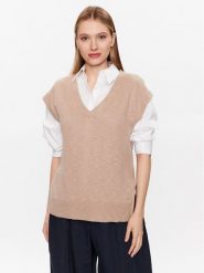 Gant Sweter 4805190 Beżowy Regular Fit. Brązowe swetry Gant, l, bez wzorów, z bawełny, bez ramiączek. Za 309.99 zł.