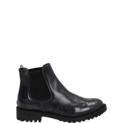 CZARNE SZTYBLETY BRIDGE14 OX BLAC. Czarne botki Venezia, bez wzorów, ze skóry, bez obcasa, bez zapięcia. Za 349.00 zł.