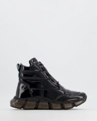SPORTOWE BOTKI P119607 BLACK. Czarne botki Venezia, bez wzorów, ze skóry, sportowe, bez obcasa, bez zapięcia. Za 399.00 zł.