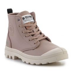 Buty Palladium Pampa Hi Re-Vegn Leather 74378-284-M beżowy. Brązowe buty treningowe bez wzorów, ze skóry, przed kolano, bez zapięcia. Za 708.71 zł.