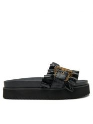 Versace Jeans Couture Klapki 78VA3SM5 Czarny. Czarne klapki Versace Jeans Couture, bez wzorów, z jeansu, bez obcasa, bez zapięcia. Za 819.99 zł.