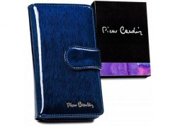 Portfel niebieski Pierre Cardin [DH] 05 LINE 116. Niebieskie portfele bez wzorów, z lakierowanej skóry. Za 65.00 zł.