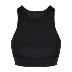 Damski biustonosz z wysokim dekoltem Urban Classics. Czarne biustonosze sportowe Urban Classics, bez wzorów. Za 168.00 zł.