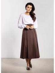 Awama Spódnica w kolorze brązowym rozmiar: XL. Brązowe spódnice Awama, xl, bez wzorów, z tkaniny, maxi. Za 135.81 zł.