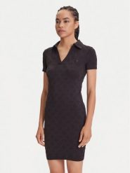 Guess Sukienka codzienna V5YK05 Z3OA0 Czarny Regular Fit. Czarne sukienki Guess, na co dzień, l, z aplikacjami, z syntetyku, bez kołnierzyka, bez ramiączek, proste. Za 229.99 zł.